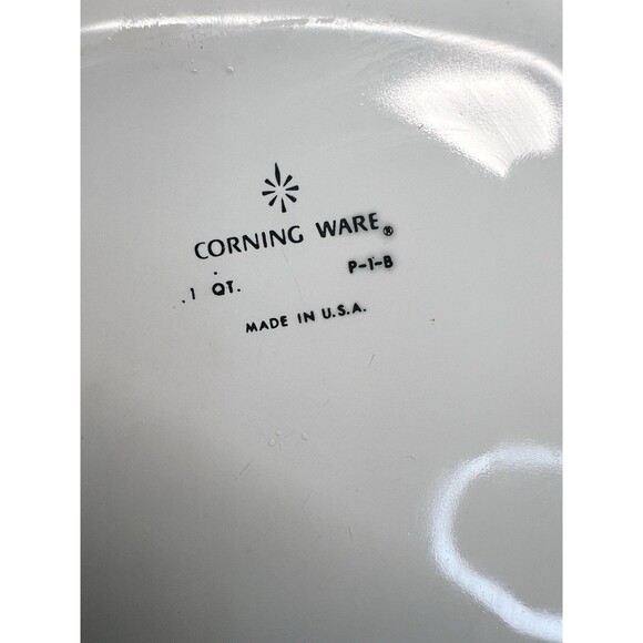 Corning Ware Blue Cornflower Casserole Glass With Lid  1 Qt Dish P-1-B 1966-1969 - Picture 7 of 7